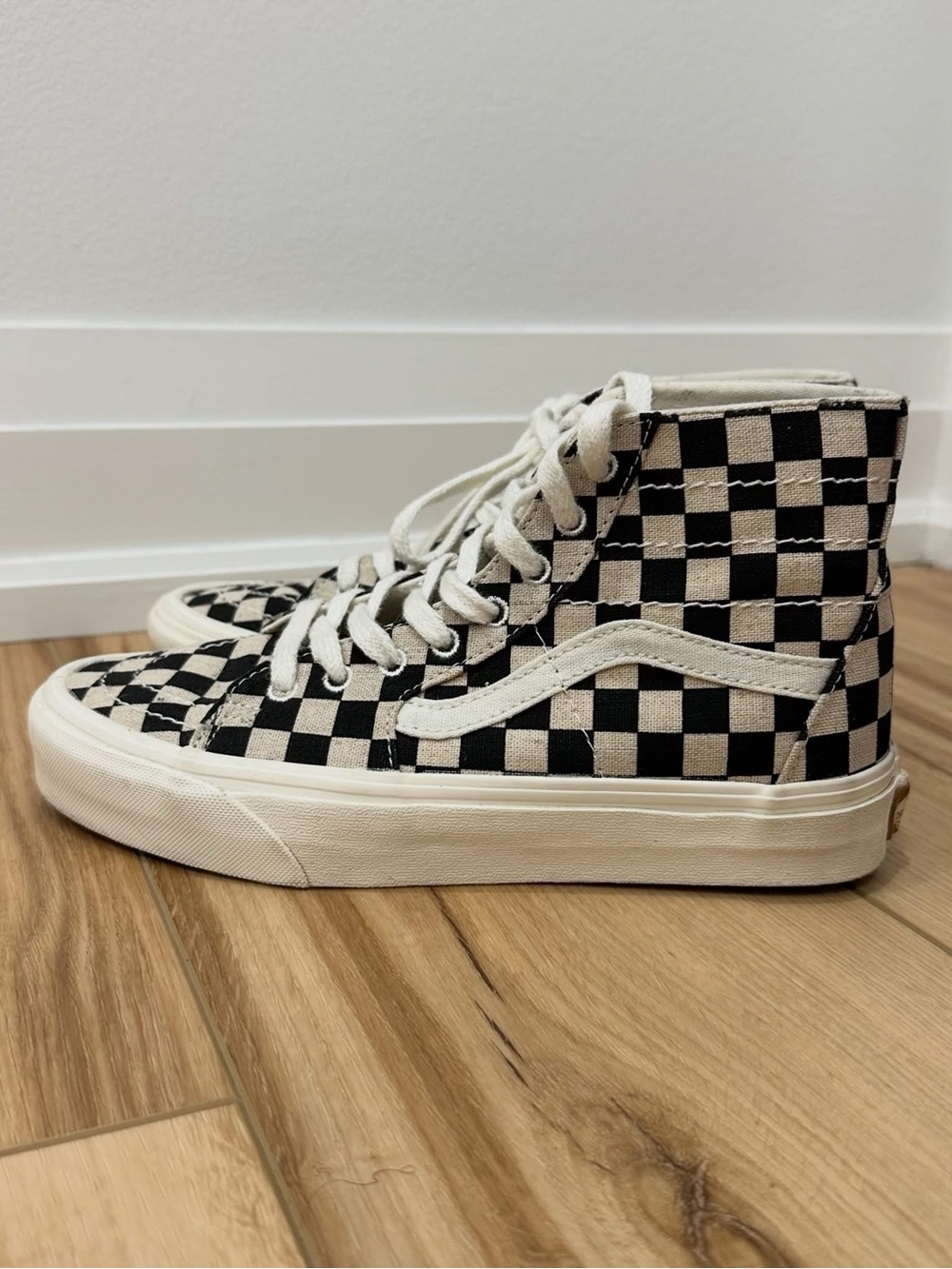 Vans Checkerboard Sk8-Hi Sneakers - Black and White